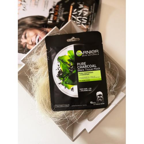 Garnier Pure Charcoal, Oczyszczająca maska na tkaninie z węglem i ekstraktem z czarnej algi (stara wersja) - opinie | zdjęcie do recenzji od mala_222 - 1