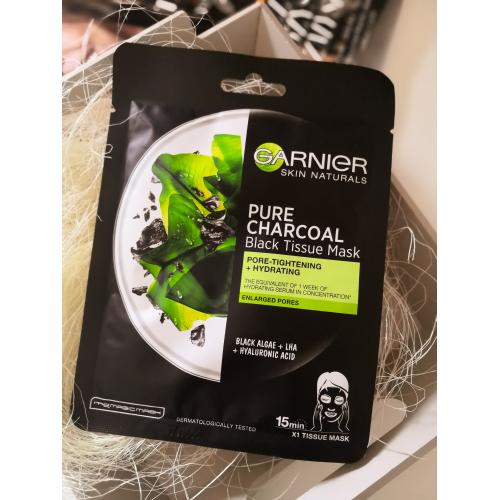 Garnier Pure Charcoal, Oczyszczająca maska na tkaninie z węglem i ekstraktem z czarnej algi (stara wersja) - opinie | zdjęcie do recenzji od mala_222 - 2