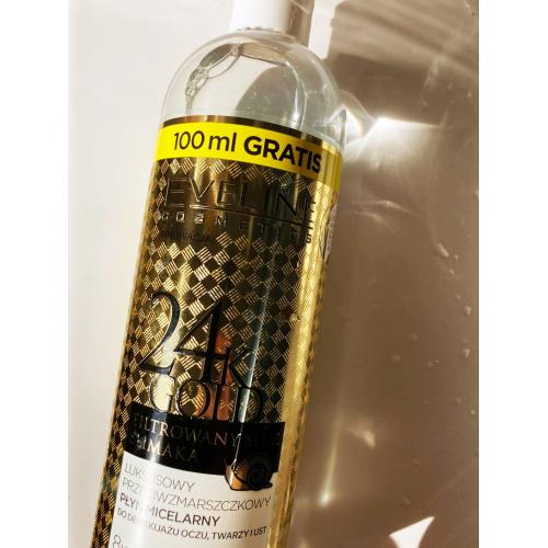 Eveline Cosmetics 24k Gold Filtrowany Śluz Ślimaka, Luksusowy przeciwzmarszczkowy płyn micelarny 8 w 1 - opinie | zdjęcie do recenzji od 123eliza96
