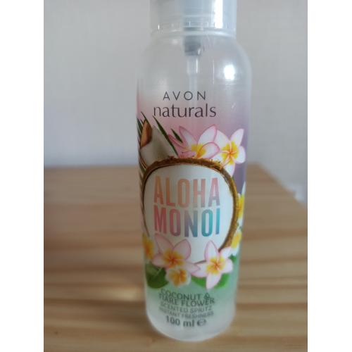 Avon Senses [Naturals], Aloha Monoi, Coconut & Tiare Flower Scented Spritz (Mgiełka do ciała `Kokos i tahitański kwiat tiare`) - opinie | zdjęcie do recenzji od ciasteczkowapanna