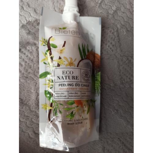 Bielenda Eco Nature, Peeling do ciała oczyszczająco - odżywczy `Mleczko waniliowe + mleczko kokosowe + kwiat pomarańczy` - opinie | zdjęcie do recenzji od ciasteczkowapanna