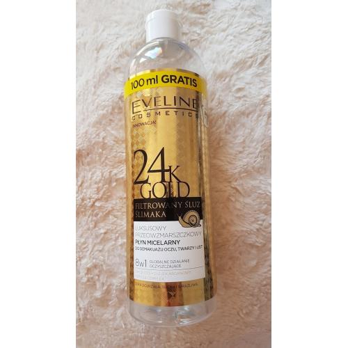 Eveline Cosmetics 24k Gold Filtrowany Śluz Ślimaka, Luksusowy przeciwzmarszczkowy płyn micelarny 8 w 1 - opinie | zdjęcie do recenzji od AgaB1998 - 1