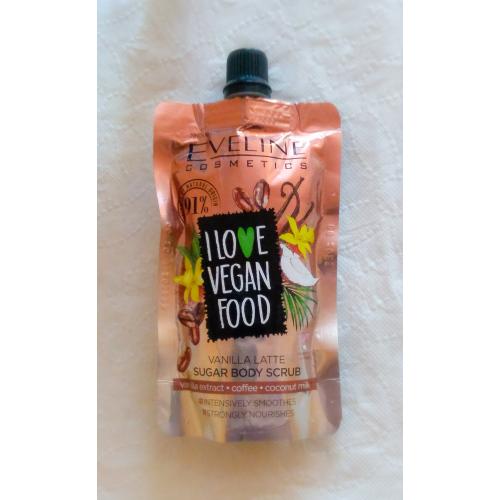 Eveline Cosmetics I Love Vegan Food, Cukrowy peeling do ciała `Vanilla Latte` - opinie | zdjęcie do recenzji od Ariessa
