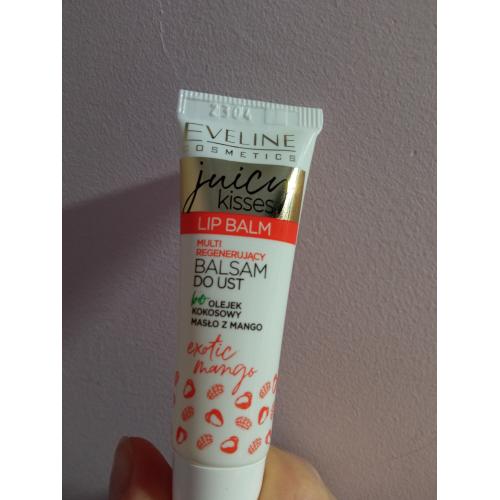 Eveline Cosmetics Juicy Kisses Exotic Mango Lip Balm (Multi regenerujący balsam do ust z masłem z owoców mango) - opinie | zdjęcie do recenzji od Ariellaariari