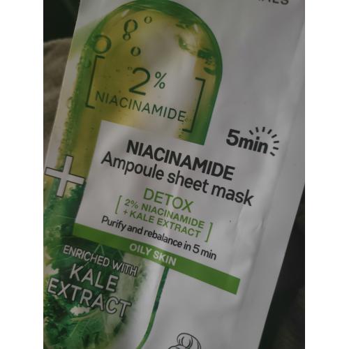 Garnier Skin Naturals, Ampułka  w masce na tkaninie detoksykująca z niacynamidem i ekstraktem z jarmużu - opinie | zdjęcie do recenzji od Staria - 2