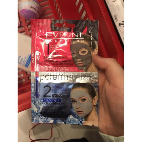 Eveline Cosmetics Pore Minimizer, Dwuetapowy zabieg redukujący widoczność porów rozgrzewający peeling-sauna + chłodząca krio-maska - opinie | zdjęcie do recenzji od blekit_nieba