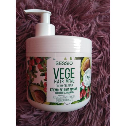 Sessio Vege Hair, Moisturizing Cream-Gel Mask (Maska do włosów średnioporowatych Awokado & Żurawina) - opinie | zdjęcie do recenzji od Xxxewciaxx