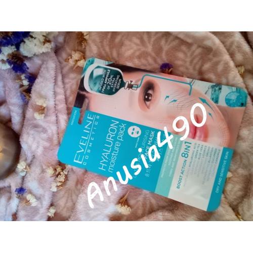 Eveline Cosmetics Hyaluron Moisture Pack (Ultranawilżająca maska na tkaninie z kwasem hialuronowym) - opinie | zdjęcie do recenzji od Anusia490