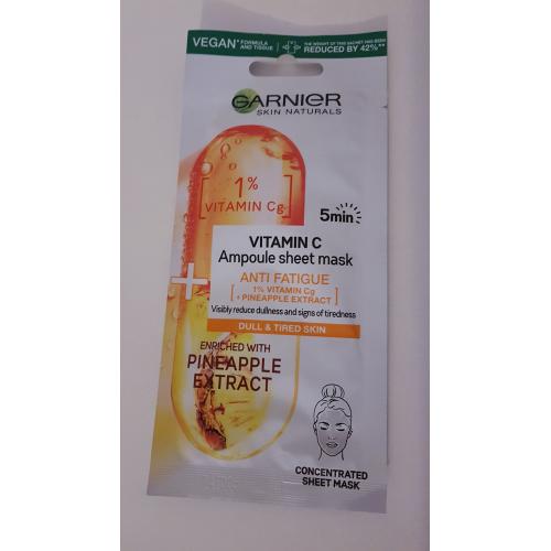 Garnier Skin Naturals, Ampułka w masce na tkaninie przeciw oznakom zmęczenia z witaminą C i ekstraktem z ananasa - opinie | zdjęcie do recenzji od Sabi01