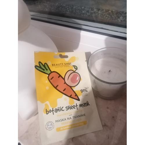 Beauty Shot Botanic Sheet Mask, Maska regenerująca `Marchewka, morela` - opinie | zdjęcie do recenzji od blondeinbeauty