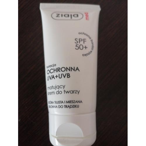 Ziaja Med, Matujący krem do twarzy SPF 50+ (stara wersja) - opinie | zdjęcie do recenzji od Gosiagos87