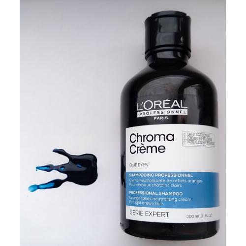 L'Oreal Professionnel Szampon Chroma Crème Blue (Profesjonalny szampon z niebieskim pigmentem do neutralizacji miedzianych refleksów na średnich blondach i jasnych brązach) - opinie | zdjęcie do recenzji od Ariessa