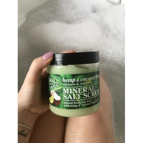 Dead Sea Collection Mineral Salt Scrub, Natural Dead Sea Salts with Hemp & Coconut Lime Extract (Peeling solny z ekstraktami z konopi, kokosa, limonki i minerałami Morza Martwego) - opinie | zdjęcie do recenzji od kama_m1 - 2