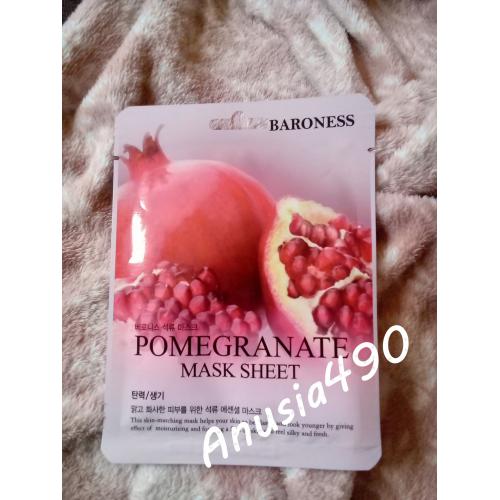 Baroness Pomegranate Mask Sheet (Rozświetlająco-odświeżająca maska w płachcie `Granat`) - opinie | zdjęcie do recenzji od Anusia490
