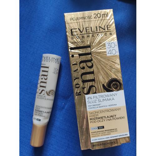 Eveline Cosmetics Royal Snail, Skoncentrowany krem rozświetlający pod oczy i na powieki 30 + /40+ - opinie | zdjęcie do recenzji od Edith14