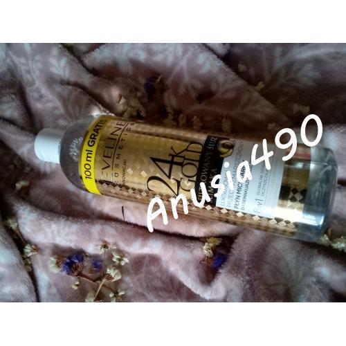 Eveline Cosmetics 24k Gold Filtrowany Śluz Ślimaka, Luksusowy przeciwzmarszczkowy płyn micelarny 8 w 1 - opinie | zdjęcie do recenzji od Anusia490