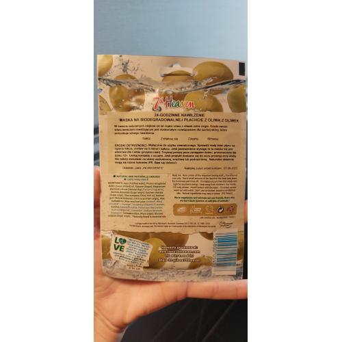 7th Heaven Superfood, 24 Hour Hydration Extra Virgin Olive Oil Sheet Mask (Maska z oliwą z oliwek na biodegradowalnej płachcie) - opinie | zdjęcie do recenzji od MartaSowka - 2