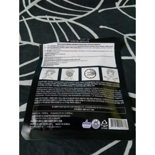 Pax Moly Real Green Tea Mask Pack (Łagodząca maska w płachcie) - opinie | zdjęcie do recenzji od Owocowysad - 3