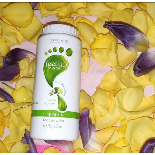 Oriflame Feet Up Comfort, Deodorising Foot Talc Lime & Cotton (Dezodorujący talk do stóp) - opinie | zdjęcie do recenzji od jolanta_rudzewicz