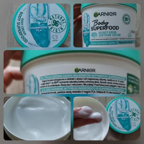 Garnier Body Superfood, Aloe Vera Extract + Magnesium PCA 48H Soothing Cream (Kojący krem do ciała z ekstraktem z aloesu i solą magnezową) - opinie | zdjęcie do recenzji od kiad