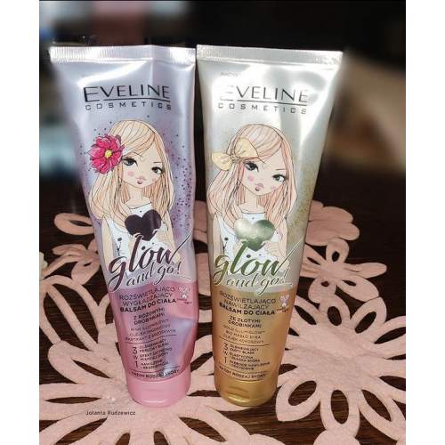 Eveline Cosmetics Glow and Go, Rozświetlająco-nawilżający balsam do ciała ze złotymi drobinkami - opinie | zdjęcie do recenzji od jolanta_rudzewicz