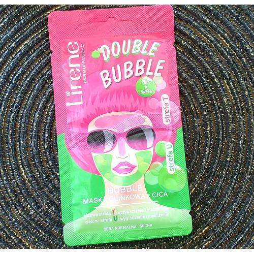 Lirene Dermoprogram Double Bubble Pink & Green, Maska glinkowa do twarzy z CICA - opinie | zdjęcie do recenzji od Iwona_C