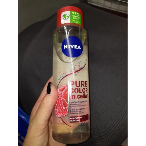 Nivea Pure Color Micellar, Łagodny szampon micelarny do włosów farbowanych  z octem malinowym oraz pielęgnującym olejkiem makadamia - opinie | zdjęcie do recenzji od Qradomowa86