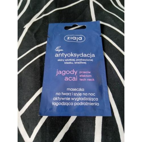 Ziaja Antyoksydacja, Maseczka na twarz i szyję na noc aktywnie wygładzająca `Jagody acai` - opinie | zdjęcie do recenzji od Owocowysad - 2
