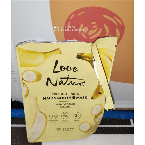 Oriflame Love Nature, Strengthening Hair Smoothie Mask with Organic Banana (Wzmacniająca maska do włosów z organicznym bananem) - opinie | zdjęcie do recenzji od jolanta_rudzewicz