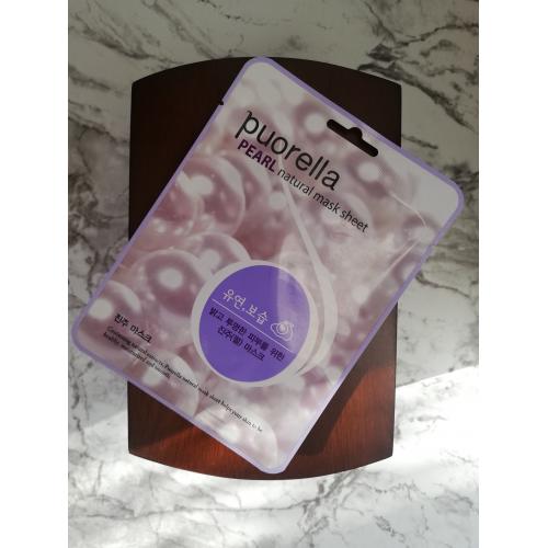 Puorella Peral Natural Mask Sheet (Rozświetlająca maska do twarzy `Perła`) - opinie | zdjęcie do recenzji od Justyna_moja_pielegnacja