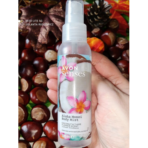 Avon Senses [Naturals], Aloha Monoi, Coconut & Tiare Flower Scented Spritz (Mgiełka do ciała `Kokos i tahitański kwiat tiare`) - opinie | zdjęcie do recenzji od jolanta_rudzewicz
