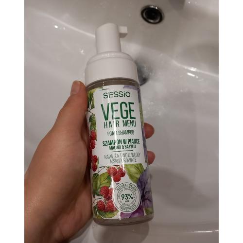 Sessio Vege Hair Menu, Foam Shampoo (Szampon w piance do włosów niskoporowatych `Malina & Bazylia`) - opinie | zdjęcie do recenzji od kasia489 - 2