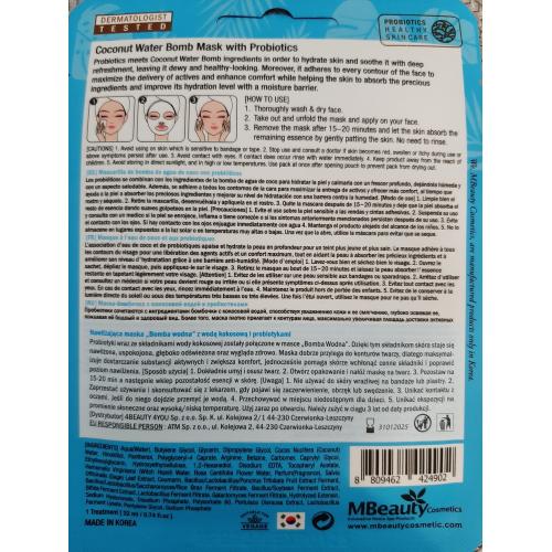 MBeauty Coconut Water Bomb Mask with Probiotics (Kokosowa maska do twarzy) - opinie | zdjęcie do recenzji od Calypso84 - 2