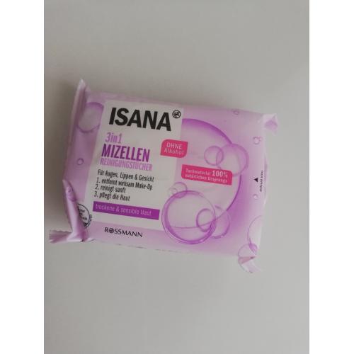 Isana Clean + Care, 3 in 1 Milde Reinigungstücher (Chusteczki do demakijażu) - opinie | zdjęcie do recenzji od Justyna_moja_pielegnacja