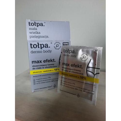 Tołpa Dermo body, Peel [Max Efekt]., Złuszczające kwasy w chusteczce do ciała - opinie | zdjęcie do recenzji od Recenzik - 1