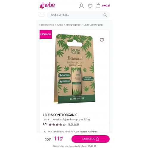 Laura Conti Botanical, Balsam do ust z olejem konopnym - opinie | zdjęcie do recenzji od NicknameNN