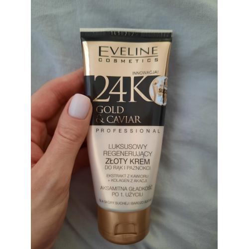 Eveline Cosmetics 24K Gold & Caviar, Luksusowy regenerujący złoty krem do rąk i paznokci - opinie | zdjęcie do recenzji od Zapach_wanili