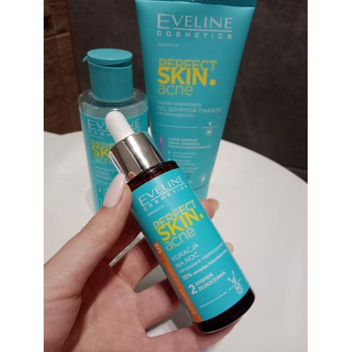 Eveline Cosmetics Perfect Skin. Acne, Kuracja na noc korygująca niedoskonałości `10% Complex AHA + BHA + PHA` - opinie | zdjęcie do recenzji od NicoleNiki - 1