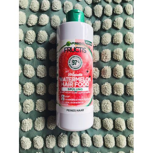 Garnier Fructis, Hair Food, Watermelon Revitalizing Conditioner (Rewitalizująca odżywka do włosów cienkich) - opinie | zdjęcie do recenzji od Myszamouse