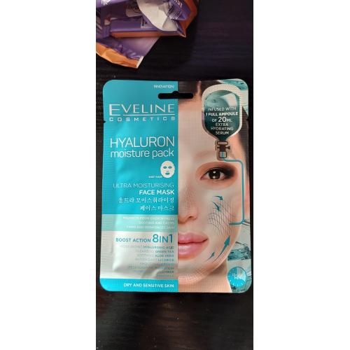 Eveline Cosmetics Hyaluron Moisture Pack (Ultranawilżająca maska na tkaninie z kwasem hialuronowym) - opinie | zdjęcie do recenzji od joaska1992