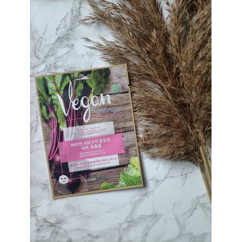 Lomi Lomi Vegan Sheet Mask with Beetroot Extract and Vitamins A and E (Wegańska maseczka w płachcie z ekstraktem z buraka i witaminami A i E) - opinie | zdjęcie do recenzji od Tinaaa1987