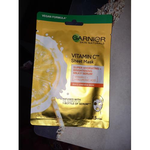 Garnier Skin Naturals, Vitamin C Sheet Mask (Maska nawilżająca i rozświetlająca na tkaninie (stara wersja)) - opinie | zdjęcie do recenzji od Qradomowa86 - 1