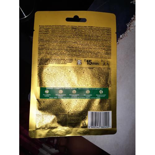 Garnier Skin Naturals, Vitamin C Sheet Mask (Maska nawilżająca i rozświetlająca na tkaninie (stara wersja)) - opinie | zdjęcie do recenzji od Qradomowa86 - 2