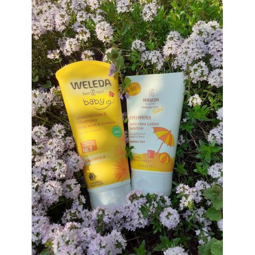 Weleda Baby & Kids Sun, Edelweiss Sensitiv, Sonnenmilch LSF 30 (Dziecięcy krem do opalania) - opinie | zdjęcie do recenzji od kosmetycznieIGrA - 2