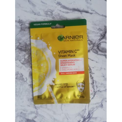 Garnier Skin Naturals, Vitamin C Sheet Mask (Maska nawilżająca i rozświetlająca na tkaninie (stara wersja)) - opinie | zdjęcie do recenzji od Justyna_moja_pielegnacja