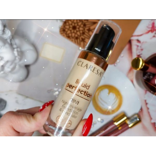 Claresa Make Up, Liquid Perfection 2 in 1 High Coverage Foundation & Concealer (Podkład i korektor 2w1 do twarzy) - opinie | zdjęcie do recenzji od Barunia - 2