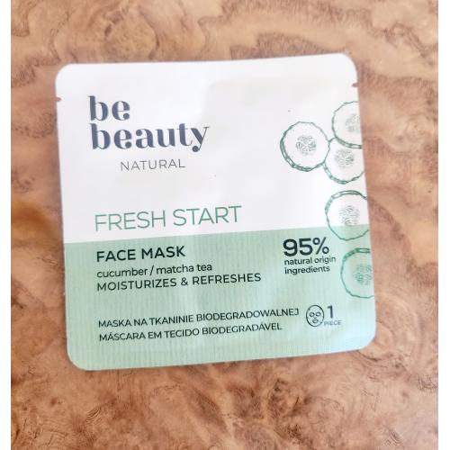 bebeauty Natural, Odświeżająco-nawilżająca maska do twarzy na tkaninie biodegradowanej`Fresh start - ogórek i matcha tea` - opinie | zdjęcie do recenzji od Iwona_C