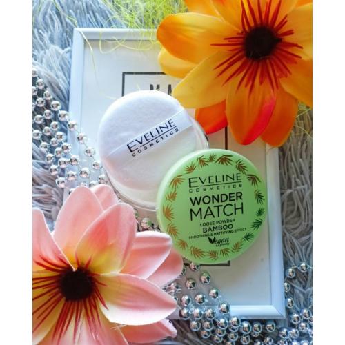 Eveline Cosmetics Wonder Match, Bamboo Loose Powder (Bambusowy puder sypki wygładzająco-matujący) - opinie | zdjęcie do recenzji od Anuusiaczeek