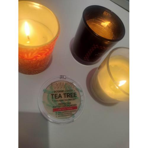 Eveline Cosmetics Tea Tree, Protective Mattifying Powder (Matujący i ochronny puder antybakteryjny) - opinie | zdjęcie do recenzji od blondeinbeauty