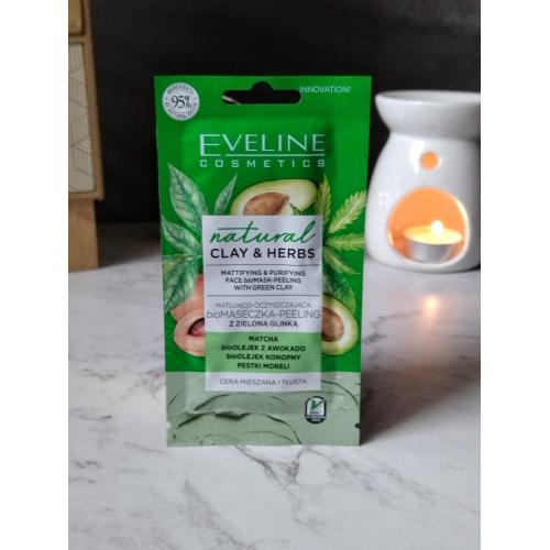 Eveline Cosmetics Natural Clay & Herbs, Matująco-oczyszczajaca biomaseczka-peeling z zieloną glinką - opinie | zdjęcie do recenzji od ksanaru